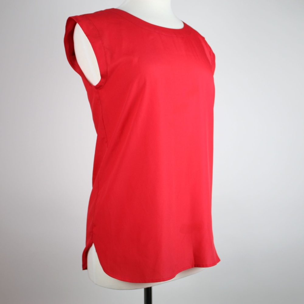 J.CREW Red Drapey Sleeveless Blouse Top XS - Picture 2 of 6